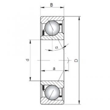 105 mm x 190 mm x 36 mm  ISO 7221 C Rolamentos de esferas de contacto angular